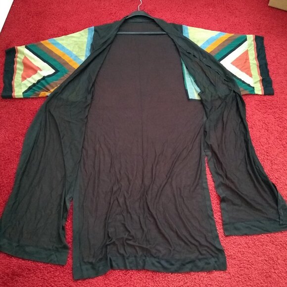 vintage 70s sheer geometric duster kimono EUC - Picture 3 of 9
